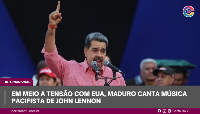 Em meio a tensão com EUA, Maduro canta música pacifista de John Lennon