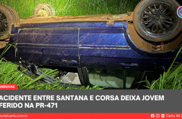 Catanduvas - Acidente entre Santana e Corsa deixa jovem ferido na PR-471