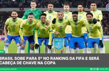 Brasil sobe para 5º no ranking da Fifa e será cabeça de chave na Copa