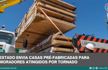 Estado envia casas pré-fabricadas para moradores atingidos por tornado em Rio Bonito do Iguaçu
