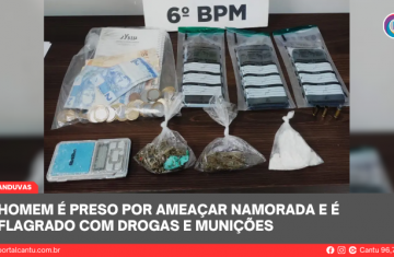 Catanduvas - Homem é preso por ameaçar namorada e é flagrado com drogas e munições
