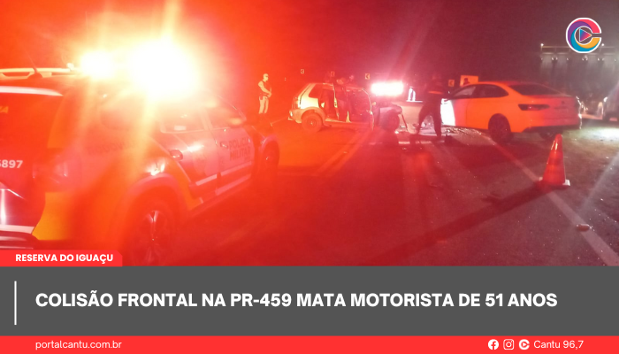 Reserva do Iguaçu - Colisão frontal na PR-459 mata motorista de 51 anos