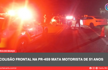 Reserva do Iguaçu - Colisão frontal na PR-459 mata motorista de 51 anos