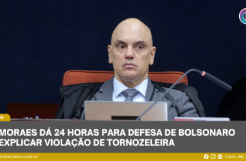Moraes dá 24 horas para defesa de Bolsonaro explicar violação de tornozeleira