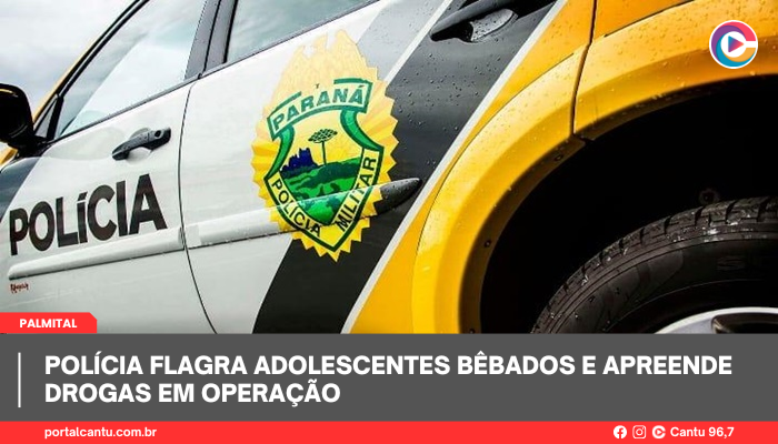Palmital - Polícia flagra adolescentes bêbados e apreende drogas em operação