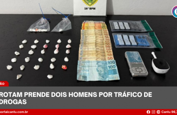 Pinhão - ROTAM prende dois homens por tráfico de drogas