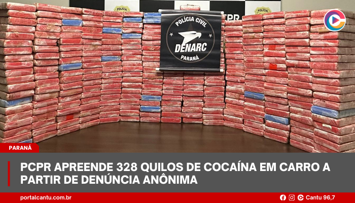 PCPR apreende 328 quilos de cocaína em carro a partir de denúncia anônima