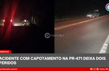 Catanduvas - Acidente com capotamento na PR-471 deixa dois feridos