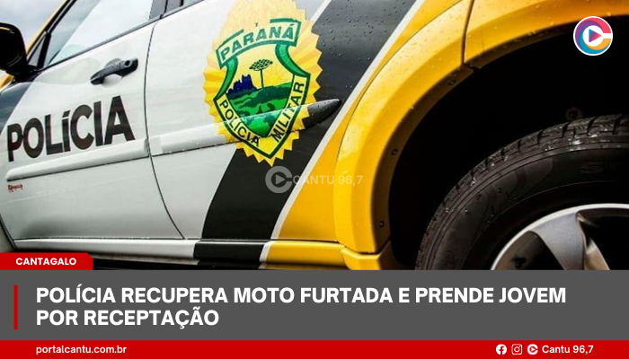 Cantagalo - Polícia recupera moto furtada e prende jovem por receptação