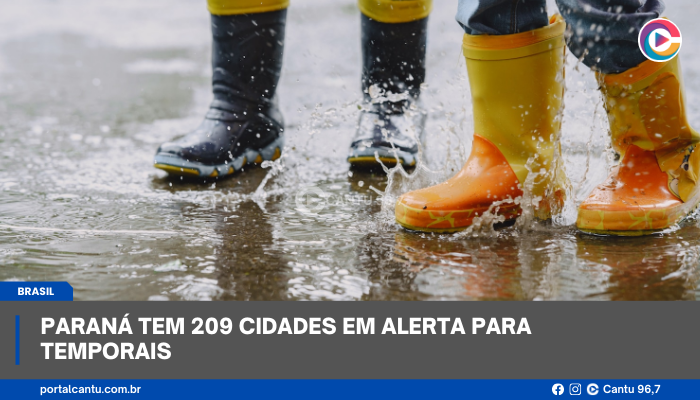 Paraná tem 209 cidades em alerta para temporais