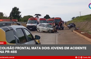 Colisão frontal mata dois jovens em acidente na PR-466