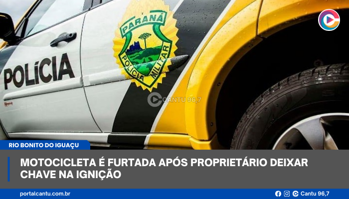 Rio Bonito do Iguaçu - Motocicleta é furtada após proprietário deixar chave na ignição