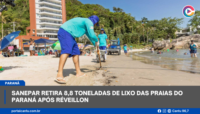Sanepar retira 8,8 toneladas de lixo das praias do Paraná após Réveillon
