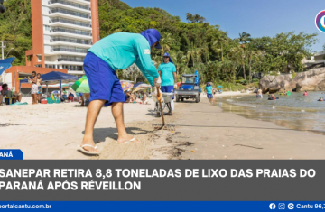 Sanepar retira 8,8 toneladas de lixo das praias do Paraná após Réveillon