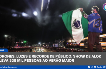 Drones, luzes e recorde de público: show de Alok leva 338 mil pessoas ao Verão Maior