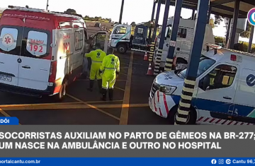 Candói - Socorristas auxiliam no parto de gêmeos na BR-277; um nasce na ambulância e outro no hospital