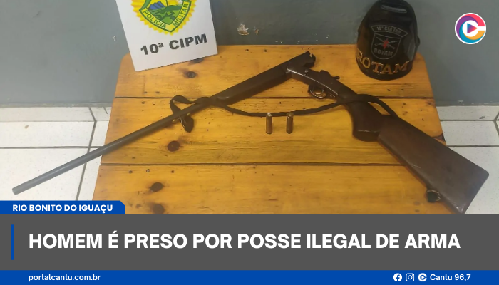 Rio Bonito do Iguaçu - Homem é preso por posse ilegal de arma