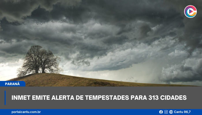 Inmet emite alerta de tempestades para 313 cidades