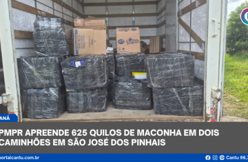 PMPR apreende 625 quilos de maconha em dois caminhões em São José dos Pinhais