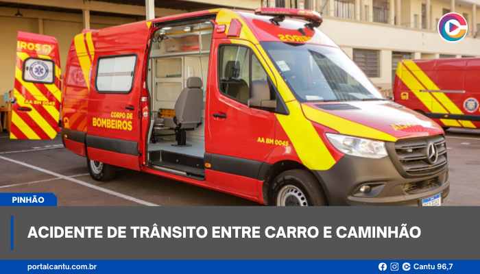 Pinhão - Acidente de trânsito entre carro e caminhão