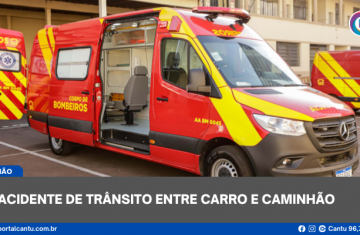 Pinhão - Acidente de trânsito entre carro e caminhão