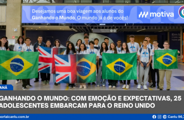 Ganhando o Mundo: com emoção e expectativas, 25 adolescentes embarcam para o Reino Unido