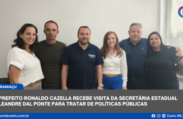 Guaraniaçu - Prefeito Ronaldo Cazella recebe visita da secretária estadual Leandre Dal Ponte para tratar de políticas públicas