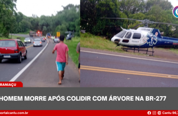 Guaraniaçu - Homem morre após colidir com árvore na BR-277