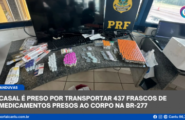 Catanduvas - Casal é preso por transportar 437 frascos de medicamentos presos ao corpo na BR-277