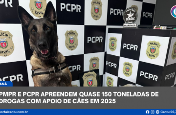 PMPR e PCPR apreendem quase 150 toneladas de drogas com apoio de cães em 2025