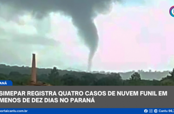 Simepar registra quatro casos de nuvem funil em menos de dez dias no Paraná