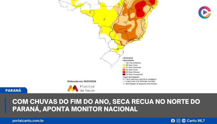 Com chuvas do fim do ano, seca recua no Norte do Paraná, aponta monitor nacional
