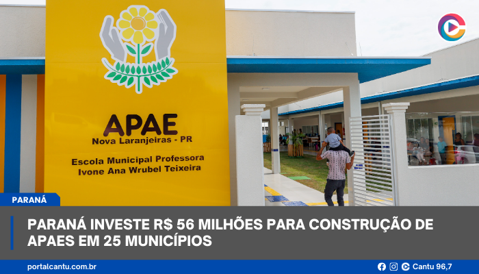 Paraná investe R$ 56 milhões para construção de APAEs em 25 municípios