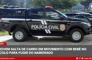 Jovem salta de carro em movimento com bebê no colo para fugir do namorado