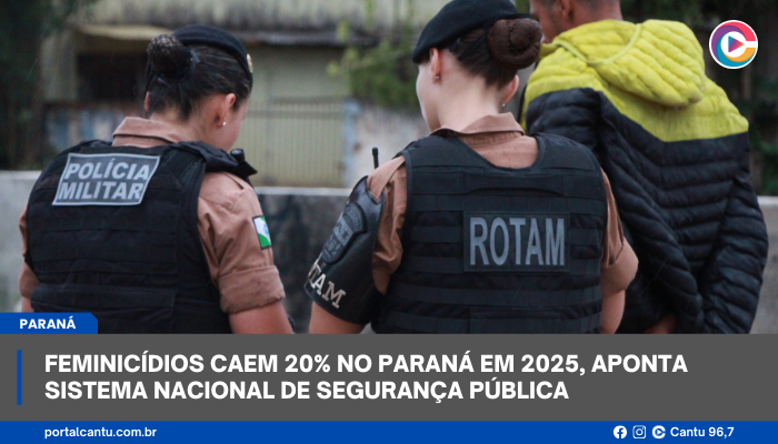 Feminicídios caem 20% no Paraná em 2025, aponta Sistema Nacional de Segurança Pública