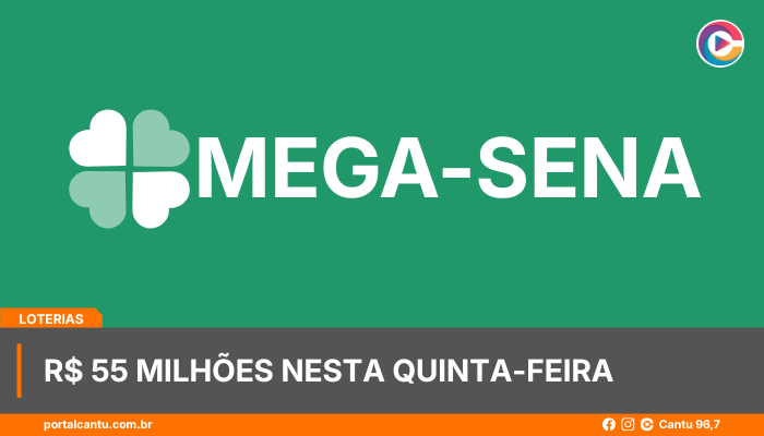 Mega-Sena - R$ 55 milhões nesta quinta-feira