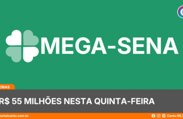 Mega-Sena - R$ 55 milhões nesta quinta-feira