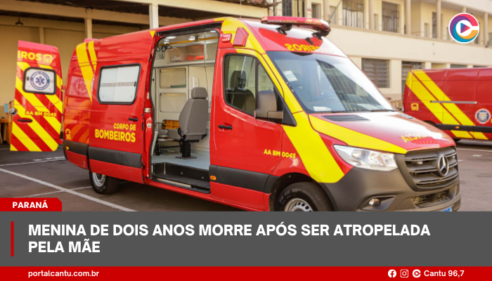 Menina de dois anos morre após ser atropelada pela mãe