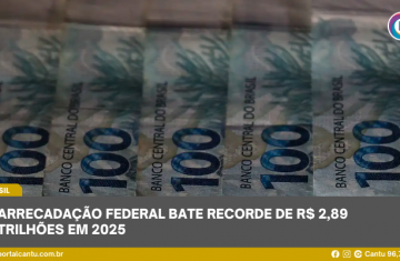 Arrecadação federal bate recorde de R$ 2,89 trilhões em 2025
