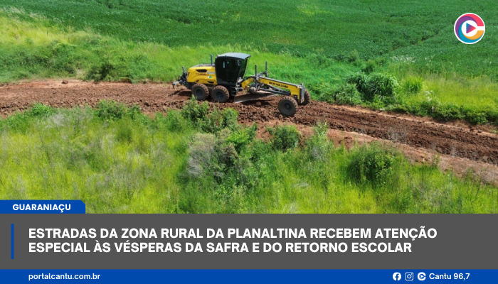 Guaraniaçu - Estradas da zona rural da Planaltina recebem atenção especial às vésperas da safra e do retorno escolar