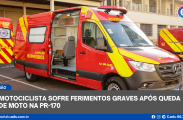 Pinhão - Motociclista sofre ferimentos graves após queda de moto na PR-170