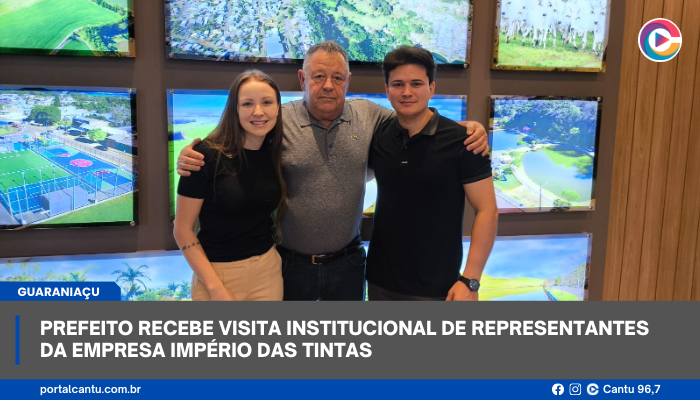 Prefeito recebe visita institucional de representantes da empresa Império das Tintas