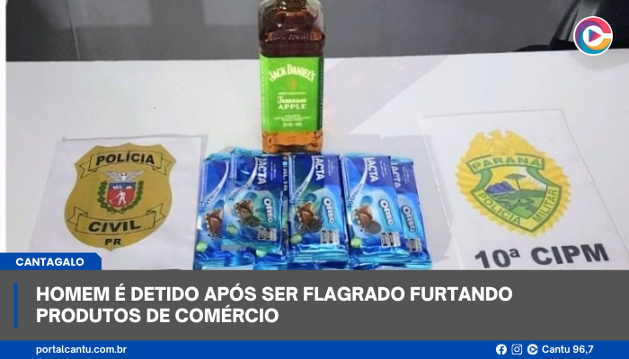 Cantagalo - Homem é detido após ser flagrado furtando produtos de comércio