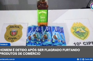 Cantagalo - Homem é detido após ser flagrado furtando produtos de comércio