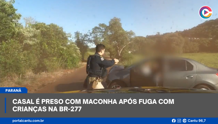 Casal é preso com maconha após fuga com crianças na BR-277