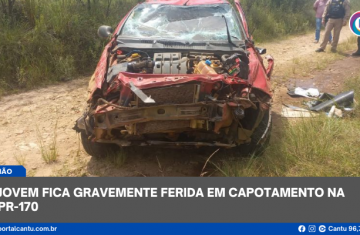 Pinhão - Jovem fica gravemente ferida em capotamento na PR-170