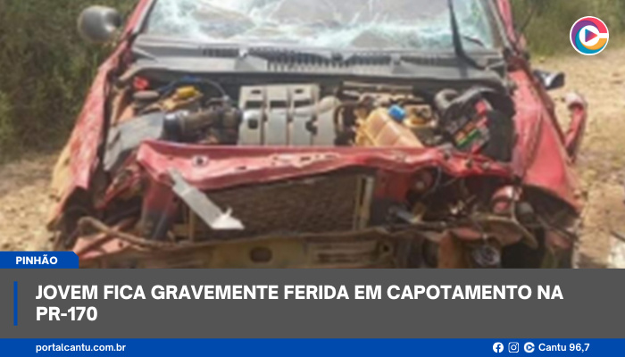 Pinhão - Jovem fica gravemente ferida em capotamento na PR-170