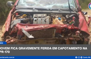 Pinhão - Jovem fica gravemente ferida em capotamento na PR-170