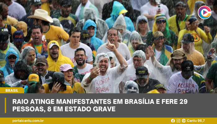 Raio atinge manifestantes em Brasília e fere 29 pessoas, 8 em estado grave
