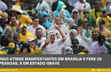 Raio atinge manifestantes em Brasília e fere 29 pessoas, 8 em estado grave